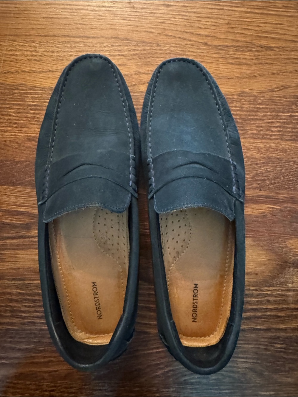 Nordstrom Men’s Black Suede Penny Loafers 13